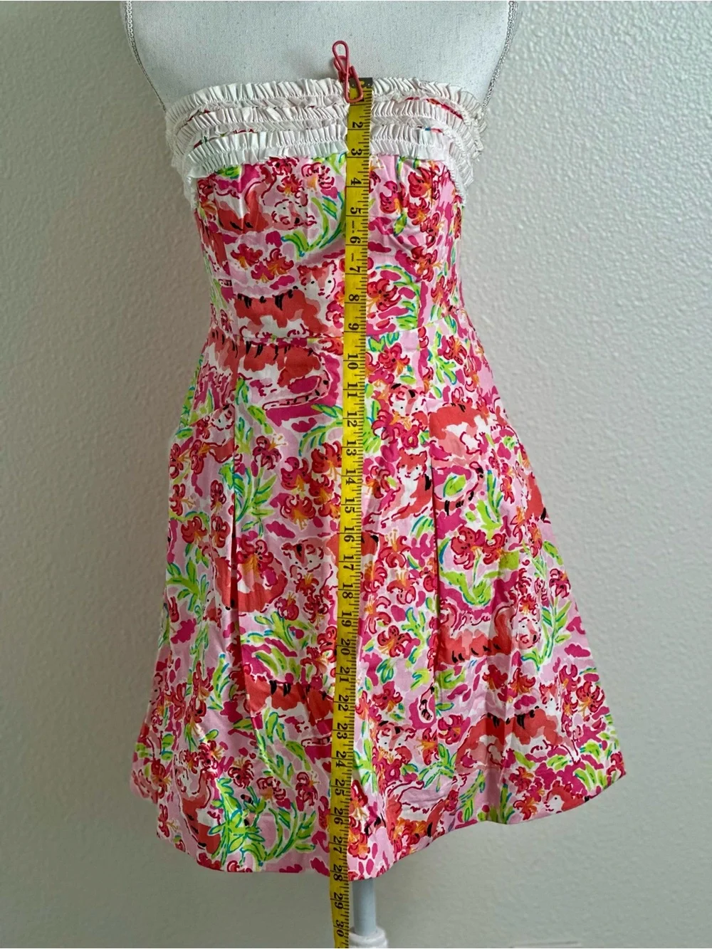 Lilly Pulitzer Ferra Strapless Mini Dress “call Me Kitty Cat” Print Size 2 - Picture 6 of 10